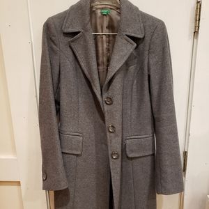 Gray wool United Colors of Benetton long peacoat